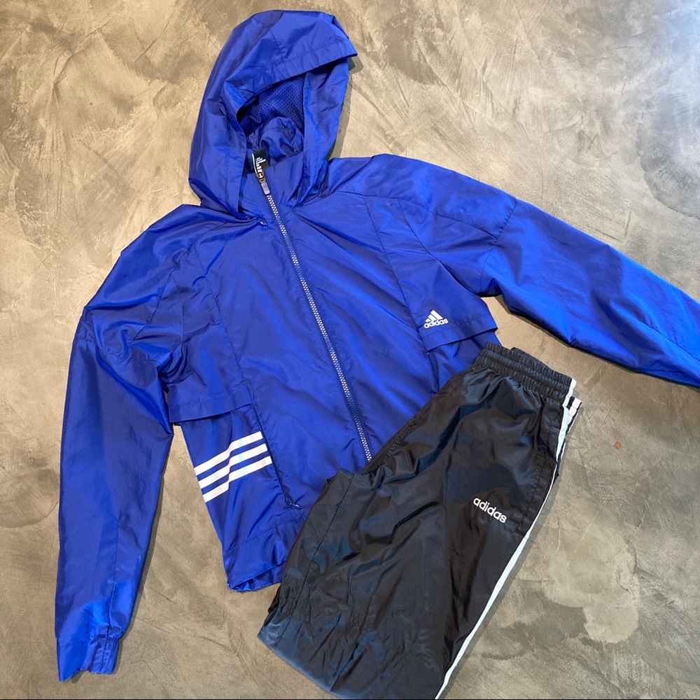 Adidas Windbreaker Shell ID Dark Royal Blue DH8134 Jacket Women’s XS and Pants